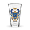 Barker Family Crest beer glass