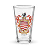 Barrett Family Crest beer glass