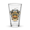 Caldwell Family Crest beer glass
