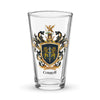 Carroll Family Crest beer glass