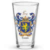 Evans Family Crest beer glass - Welsh origin