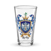 Kelly Family Crest beer glass - white lions