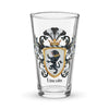 Lincoln Family Crest beer glass