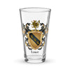 Lowe Family Crest beer glass