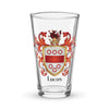 Lucas Family Crest beer glass