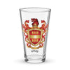 May Family Crest beer glass