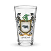 McCool Family Crest beer glass - black bull