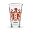 Parks Family Crest beer glass