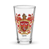 Quin Family Crest beer glass - Muintir-Ifearnain orign