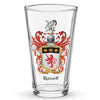 Russell Family Crest beer glass - Bedford origin