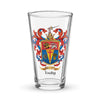 Touhy Family Crest beer glass - with cross