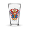 Tuohey Family Crest beer glass - with cross