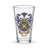 Wade Family Crest beer glass