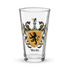 Wells Family Crest beer glass