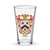 Willis Family Crest beer glass