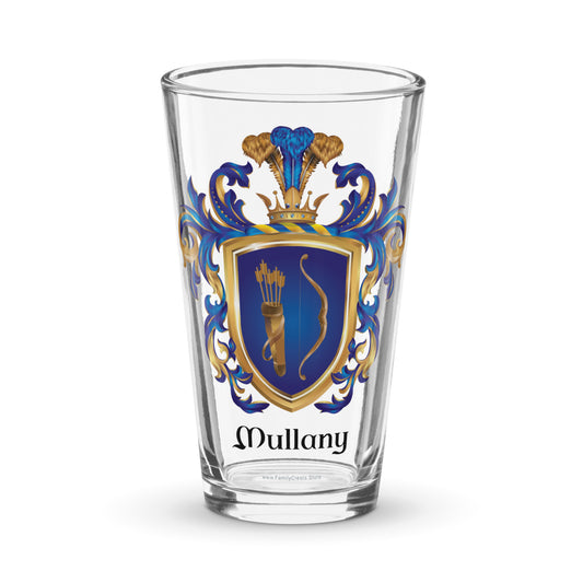 Mullany Family Crest beer glass-Family Crests Store