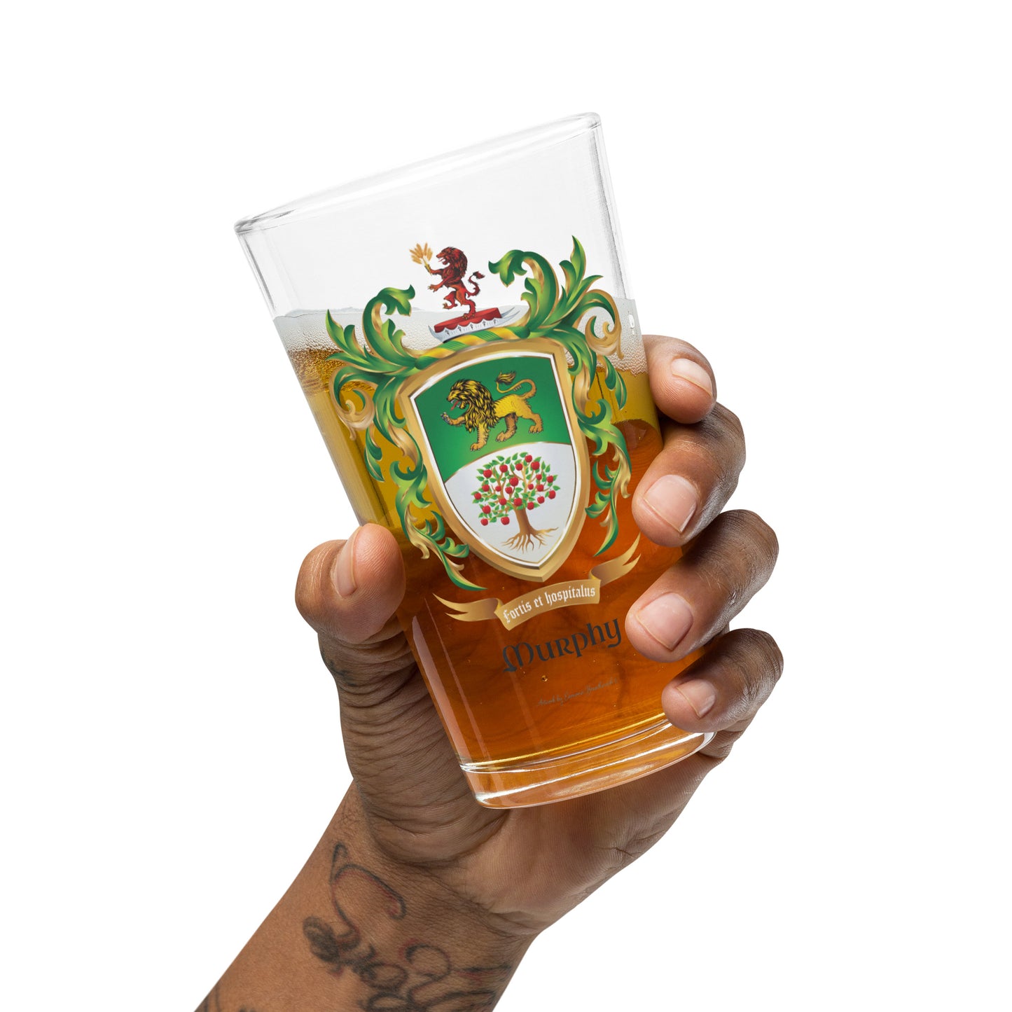 Murphy Family Crest beer glass - Wexford origin-Family Crests Store