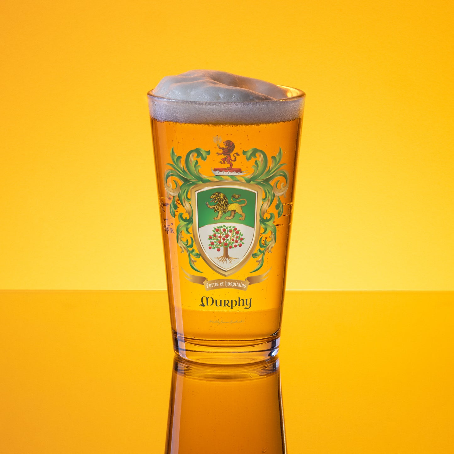 Murphy Family Crest beer glass - Wexford origin-Family Crests Store