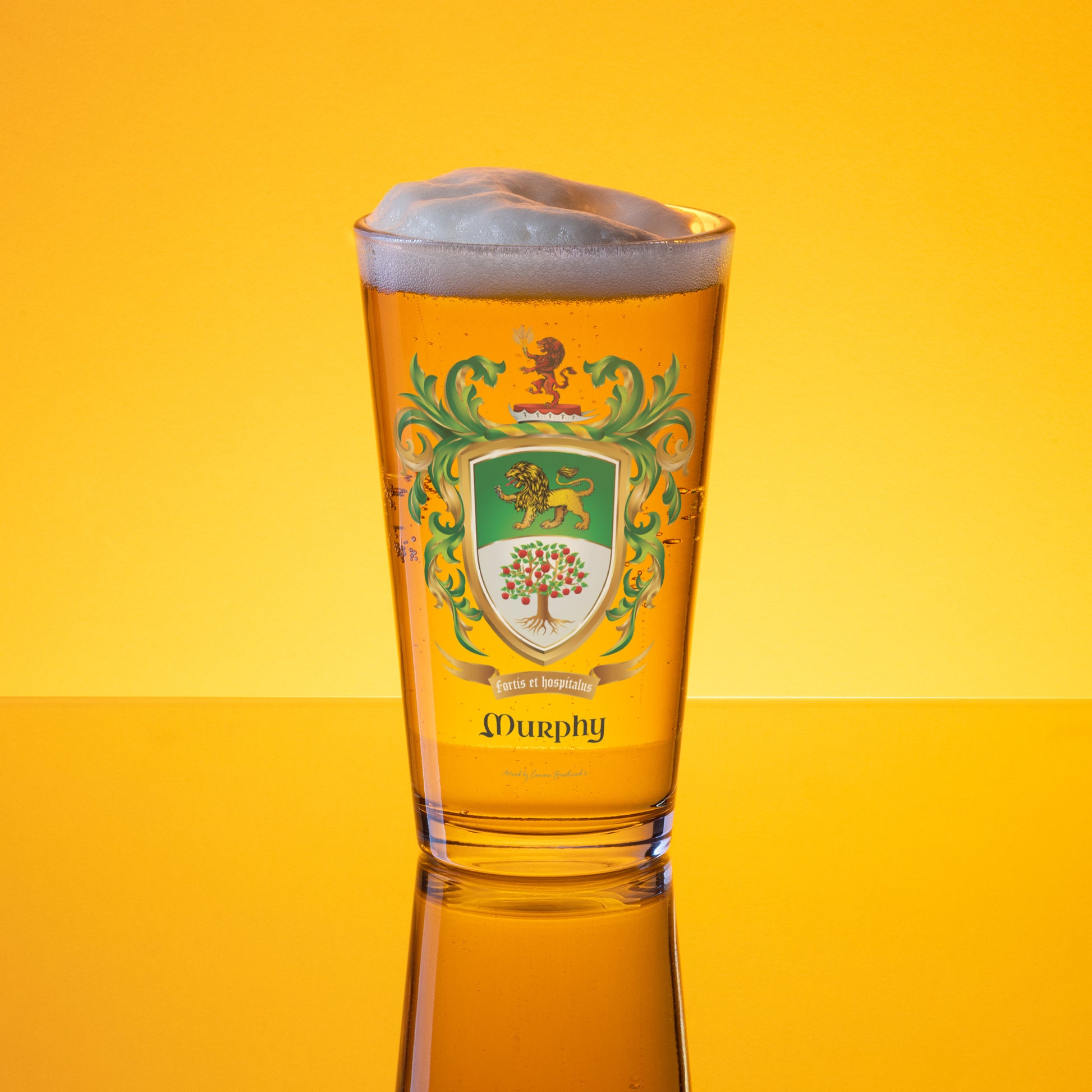 Murphy Family Crest beer glass - Wexford origin-Family Crests Store