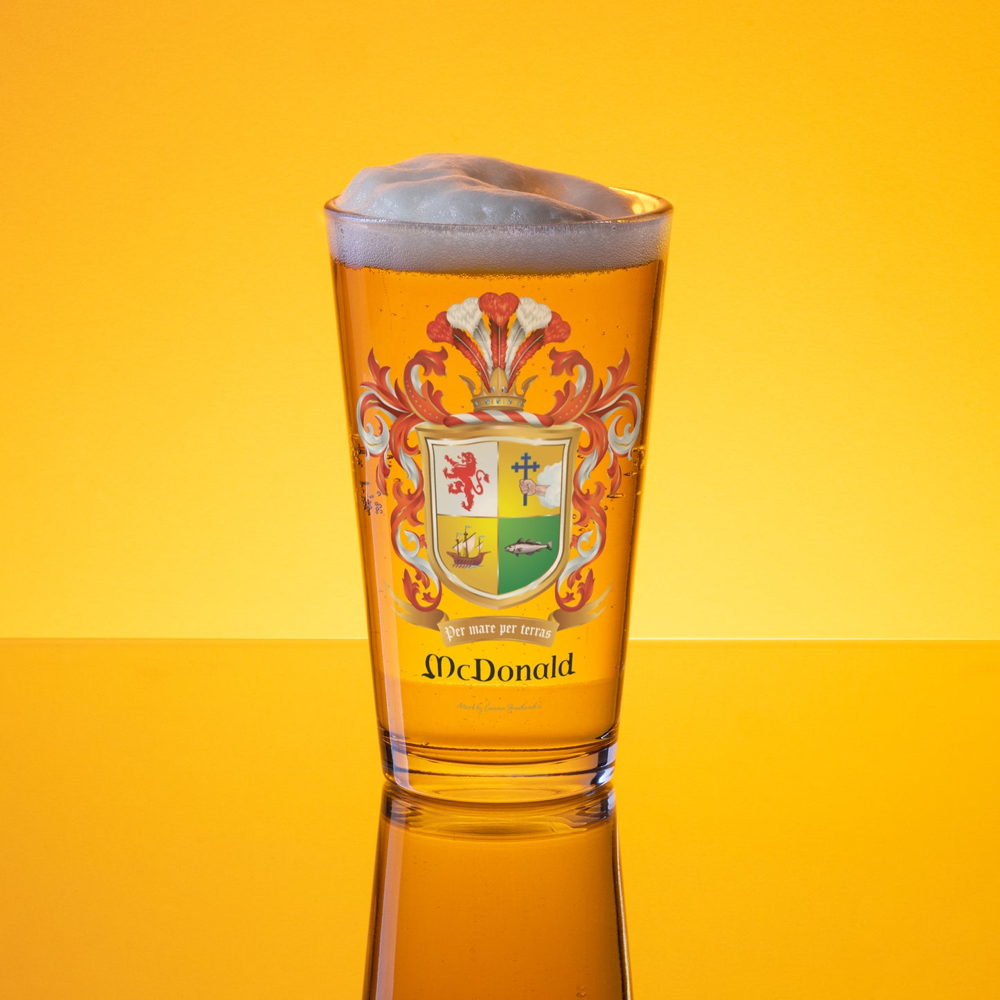 McDonald Family Crest beer glass-Family Crests Store