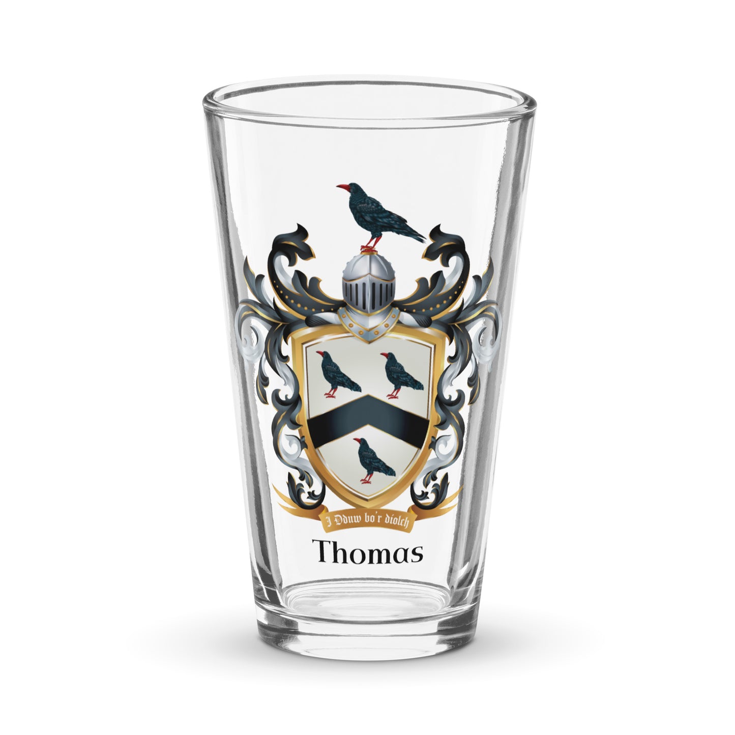 Thomas Family Crest beer glass-Family Crests Store