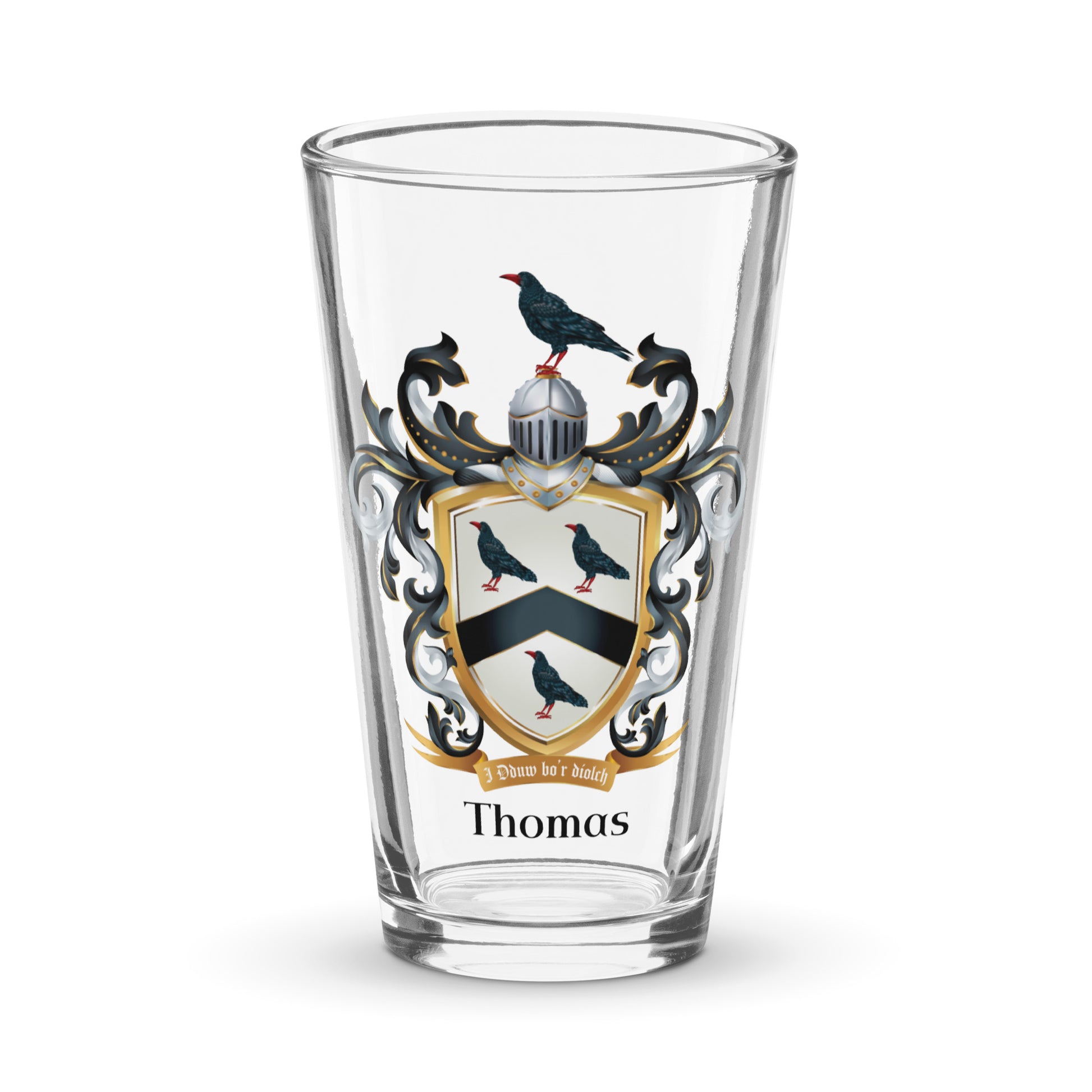 Thomas Family Crest beer glass-Family Crests Store