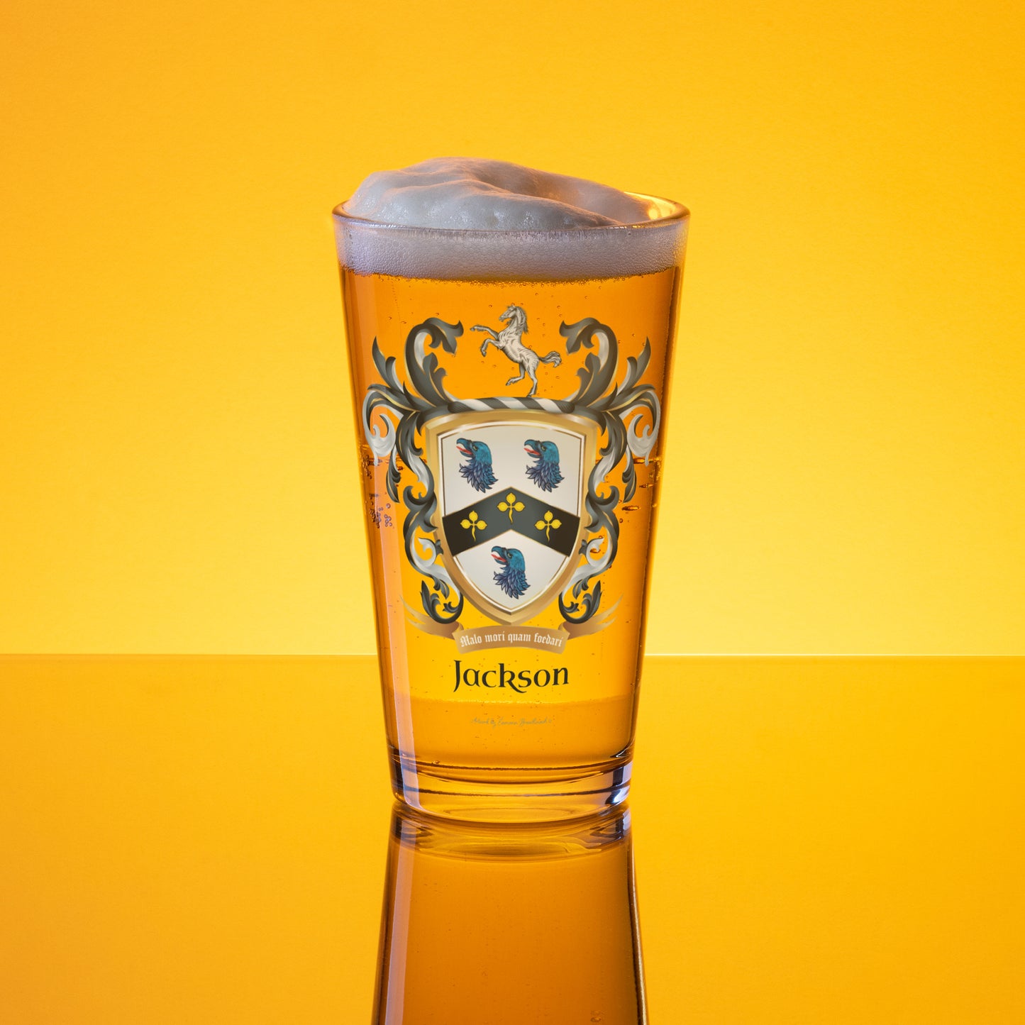 Jackson Family Crest beer glass-Family Crests Store