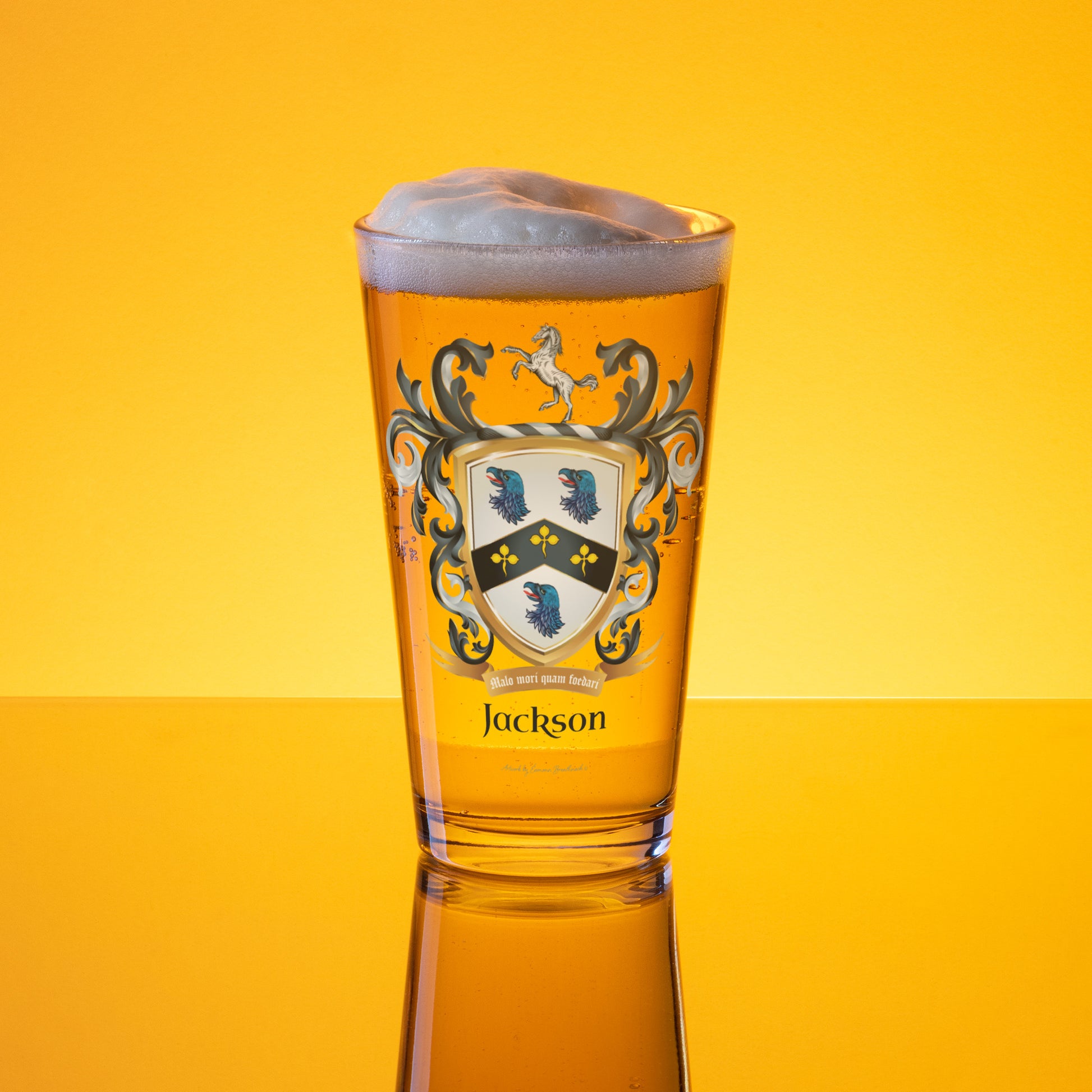 Jackson Family Crest beer glass-Family Crests Store