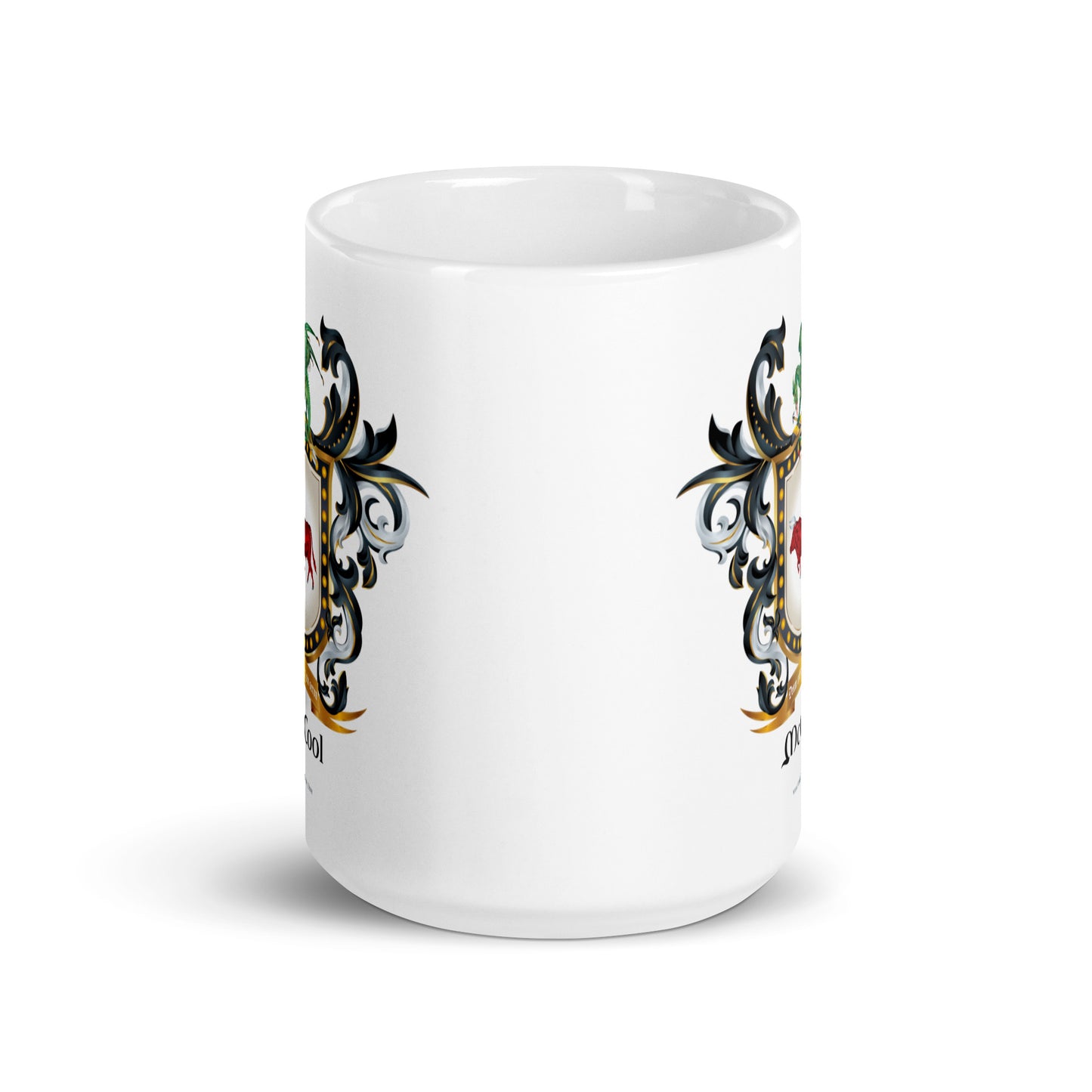 McCool Family Crest mug - red bull-Family Crests Store