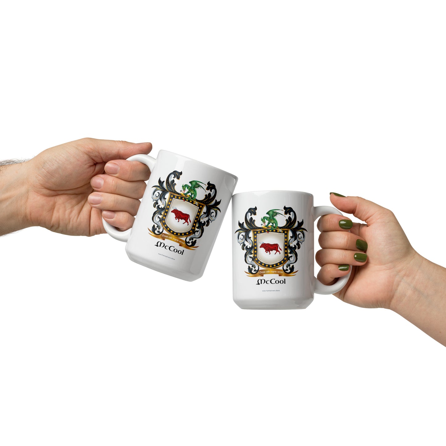 McCool Family Crest mug - red bull-Family Crests Store