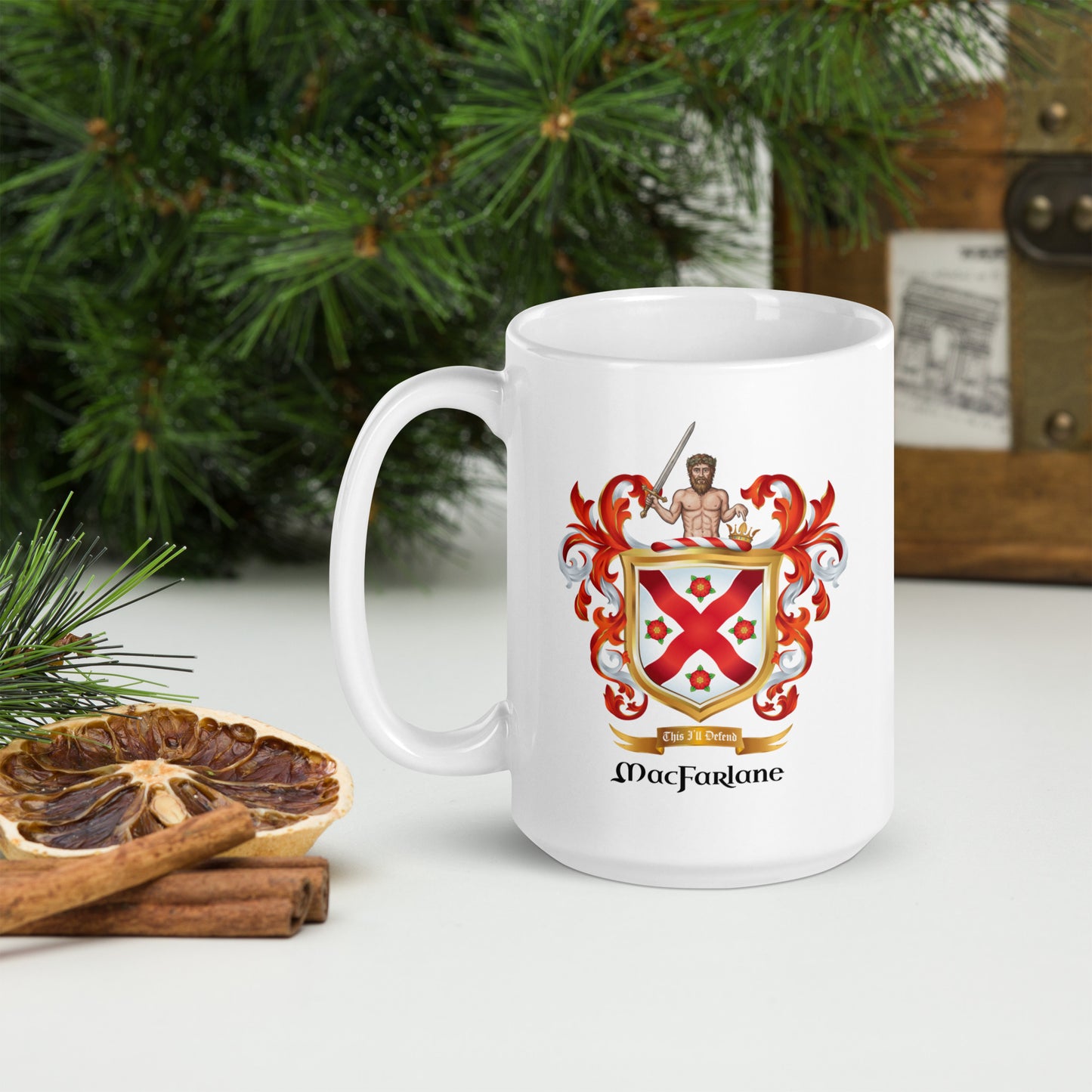 MacFarlane Family Crest mug - Uppercase F