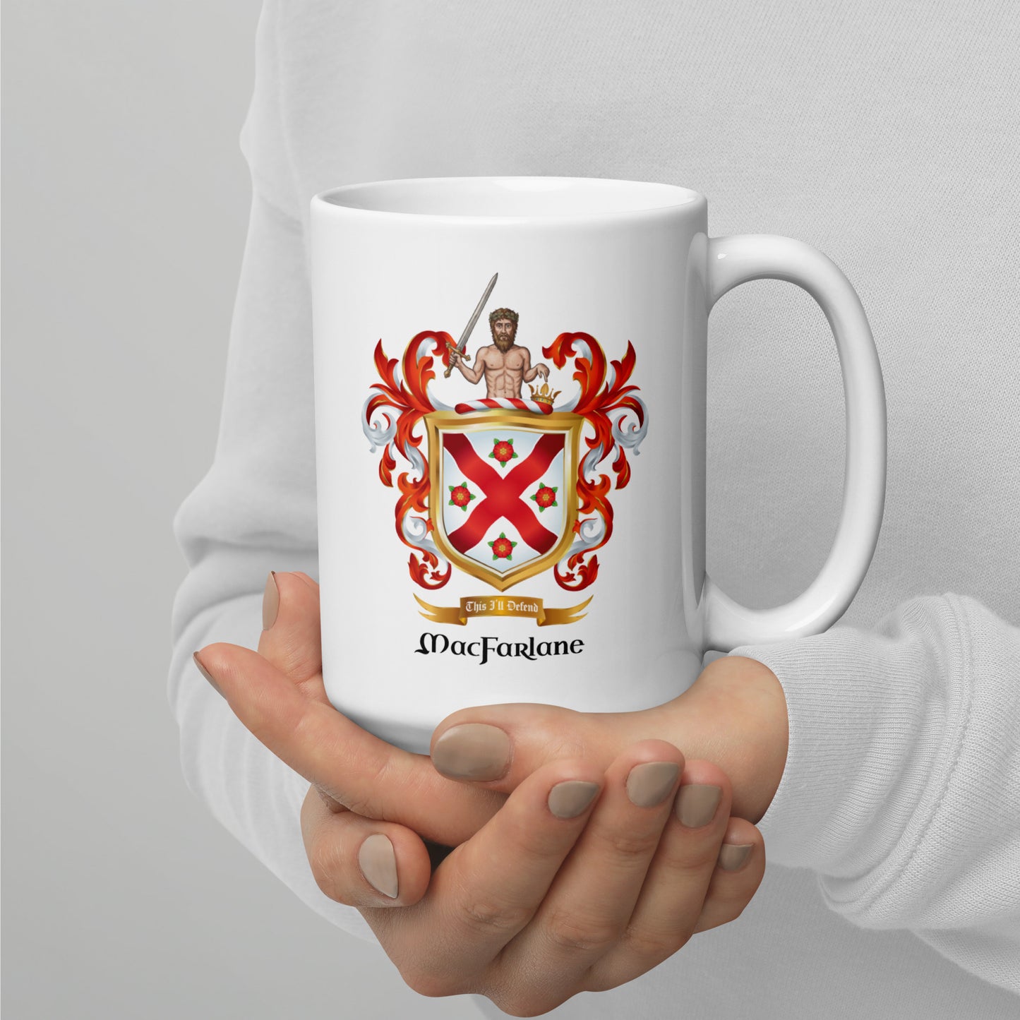 MacFarlane Family Crest mug - Uppercase F